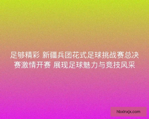 足够精彩 新疆兵团花式足球挑战赛总决赛激情开赛 展现足球魅力与竞技风采