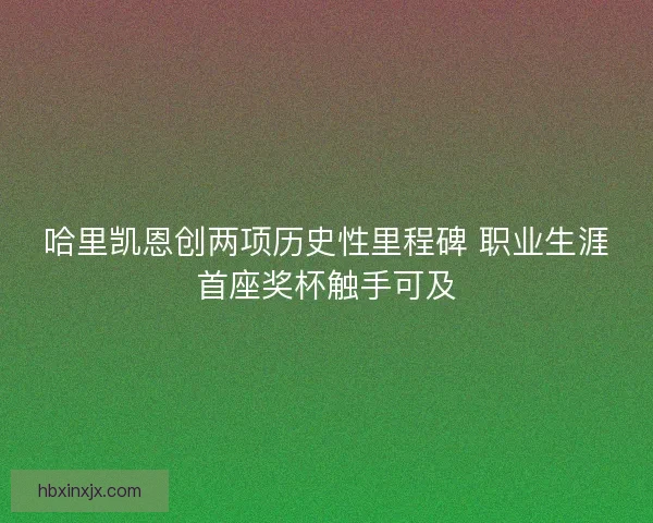 哈里凯恩创两项历史性里程碑 职业生涯首座奖杯触手可及
