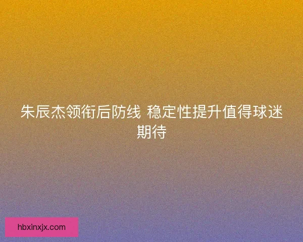 朱辰杰领衔后防线 稳定性提升值得球迷期待